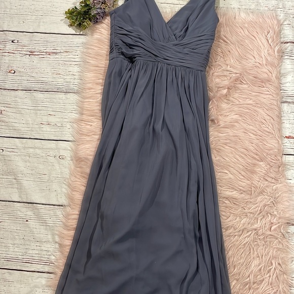 Jenny Packham Chiffon Rhinestone necklace Maxi Dress Gown Blue JP1005 NWT - Picture 8 of 11